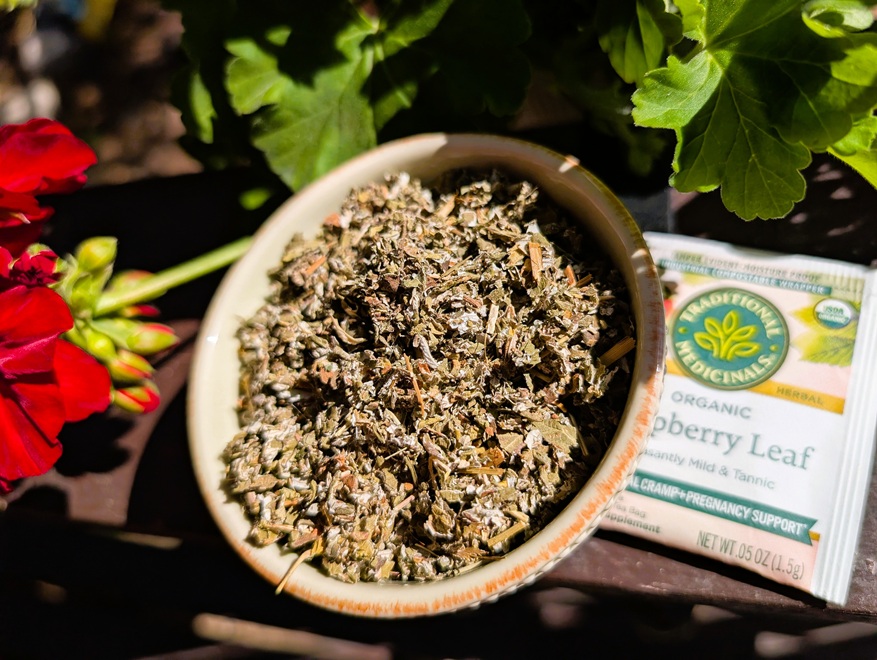 Red raspberry leaf tea.